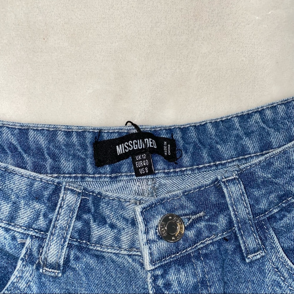 HIGH WAISTED CUFFED DENIM MOM JEANS - Picture 3 of 8